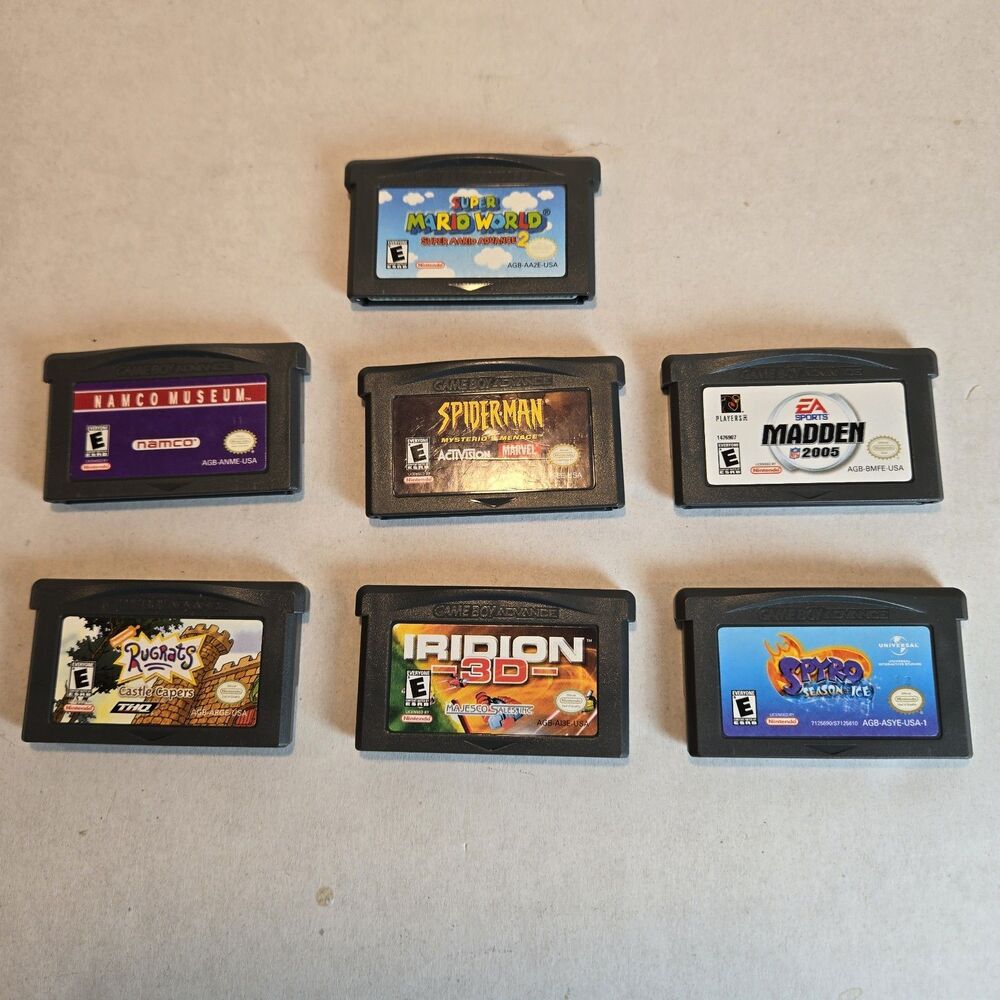 Lot of 7 Nintendo Game Boy Advance Games - Super Mario World, Spider-Man, Spyro